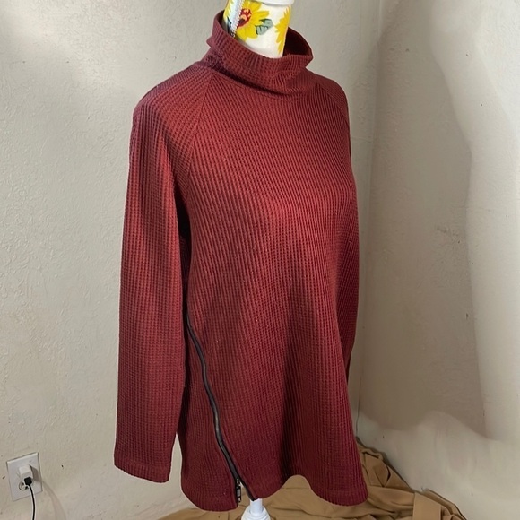 L.L. Bean Signature ~ Thermal Big Fitting Sweater Hemline Zippers - Picture 2 of 11